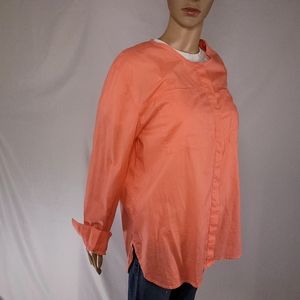 Calvin Klien Button Up Shirt, Peach Pink. Size Women's XL
